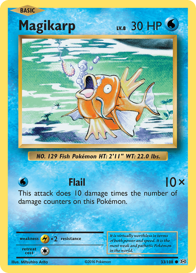 Carta Magikarp 33/108 do set Evolutions — Pokémon TCG | Bynx