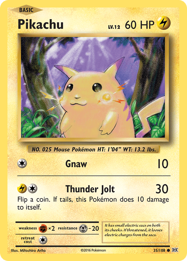 Carta Pikachu 35/108 do set Evolutions — Pokémon TCG | Bynx