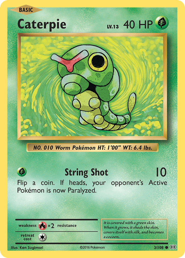 Carta Caterpie 3/108 do set Evolutions — Pokémon TCG | Bynx