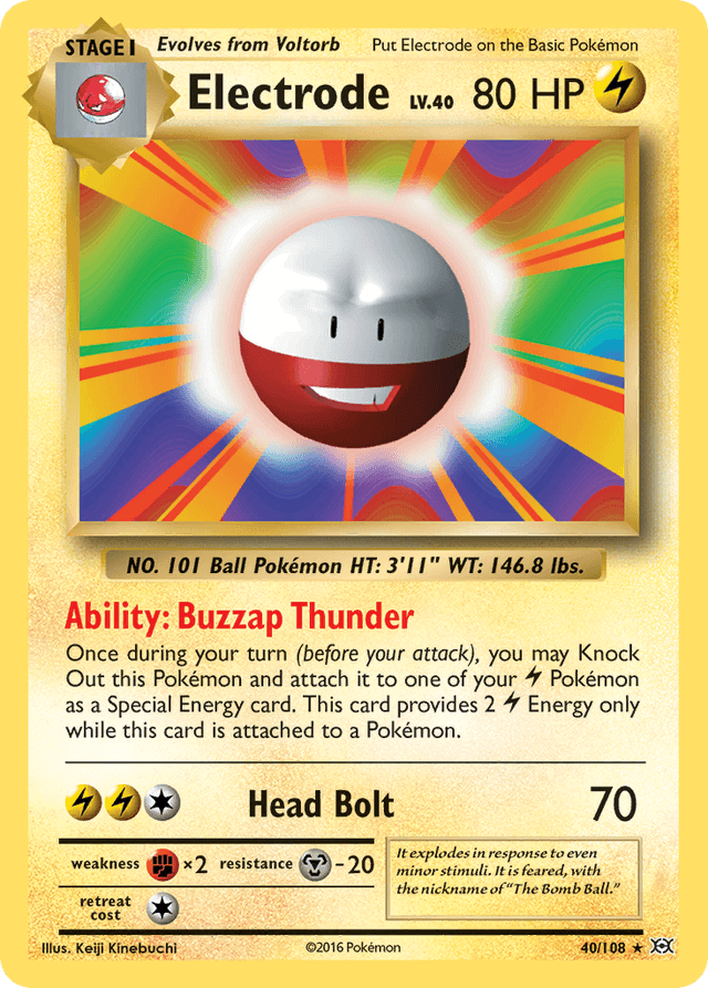 Carta Electrode 40/108 do set Evolutions — Pokémon TCG | Bynx