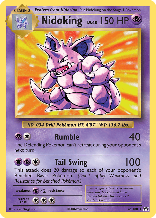 Carta Nidoking 45/108 do set Evolutions — Pokémon TCG | Bynx