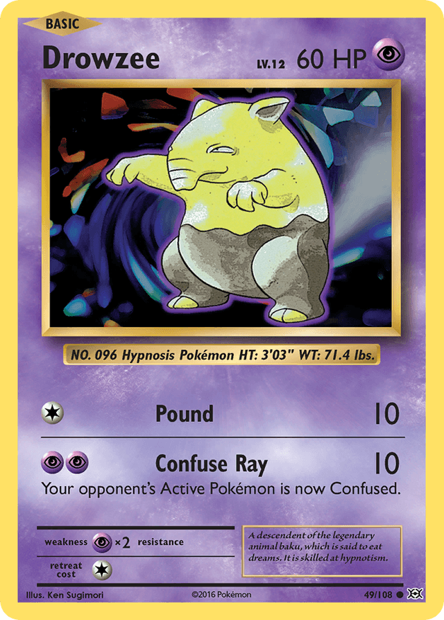 Carta Drowzee 49/108 do set Evolutions — Pokémon TCG | Bynx