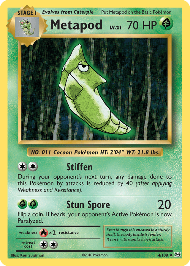 Carta Metapod 4/108 do set Evolutions — Pokémon TCG | Bynx