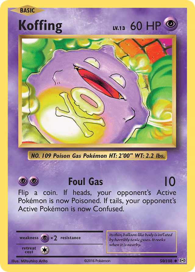 Carta Koffing 50/108 do set Evolutions — Pokémon TCG | Bynx