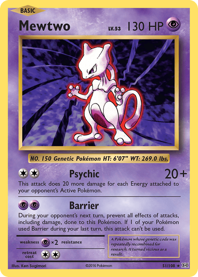 Carta Mewtwo 51/108 do set Evolutions — Pokémon TCG | Bynx