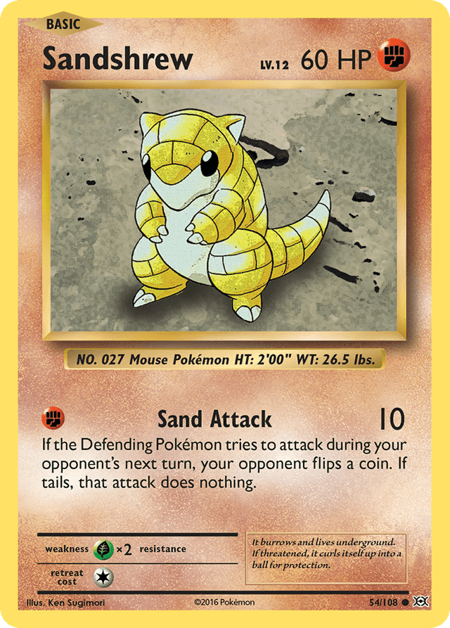 Carta Sandshrew 54/108 do set Evolutions — Pokémon TCG | Bynx