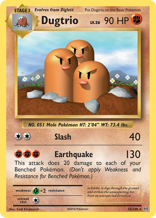 Carta Dugtrio 56/108 do set Evolutions — Pokémon TCG | Bynx