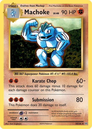 Carta Machoke 58/108 do set Evolutions — Pokémon TCG | Bynx