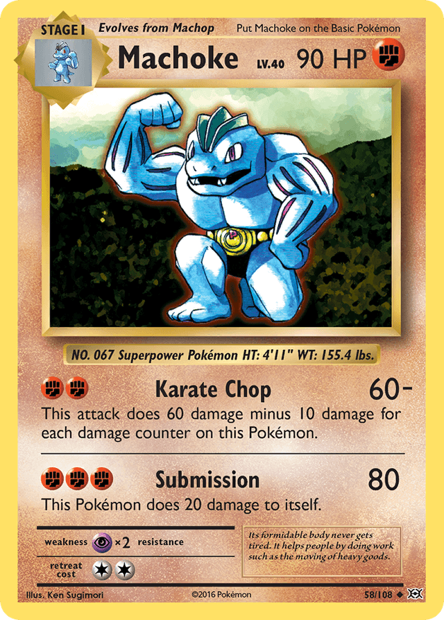 Carta Machoke 58/108 do set Evolutions — Pokémon TCG | Bynx