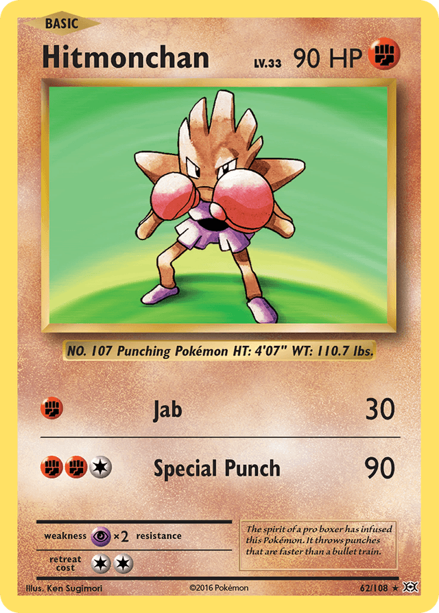 Carta Hitmonchan 62/108 do set Evolutions — Pokémon TCG | Bynx