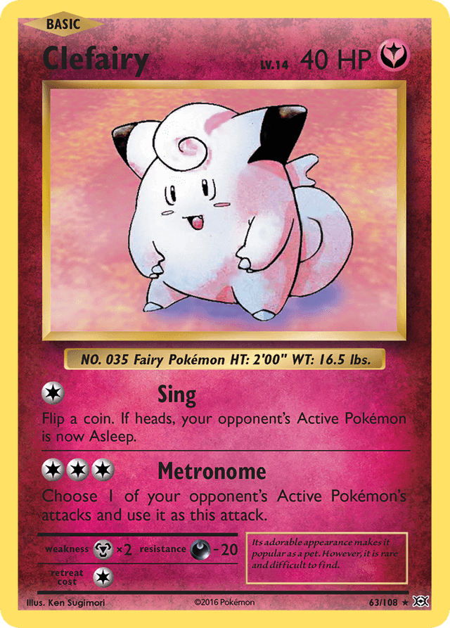 Carta Clefairy 63/108 do set Evolutions — Pokémon TCG | Bynx