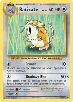Raticate 67/108 — Evoluções