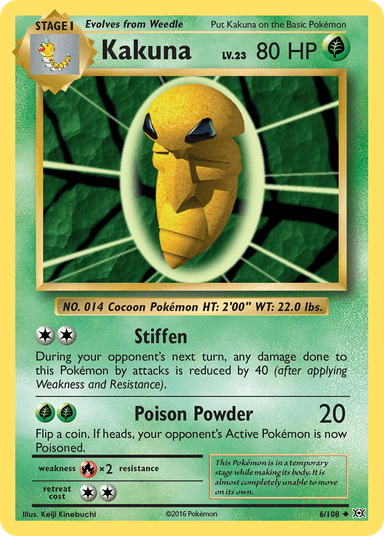 Carta Kakuna 6/108 do set Evolutions — Pokémon TCG | Bynx