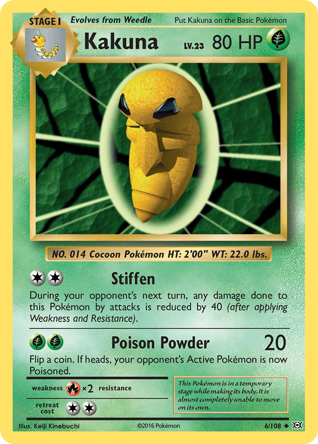 Carta Kakuna 6/108 do set Evolutions — Pokémon TCG | Bynx