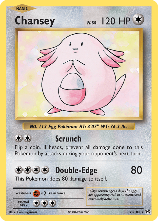 Carta Chansey 70/108 do set Evolutions — Pokémon TCG | Bynx