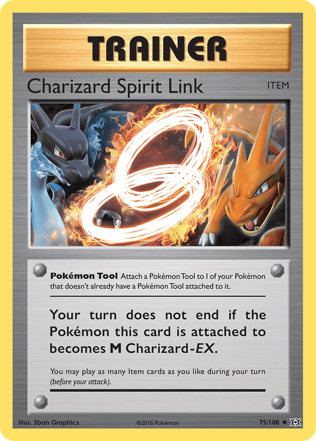 Carta Charizard Spirit Link 75/108 do set Evolutions — Pokémon TCG | Bynx