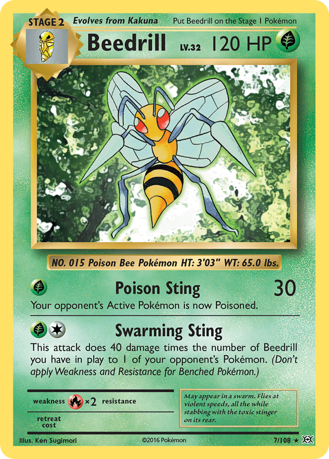 Carta Beedrill 7/108 do set Evolutions — Pokémon TCG | Bynx
