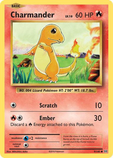 Carta Charmander 9/108 do set Evolutions — Pokémon TCG | Bynx