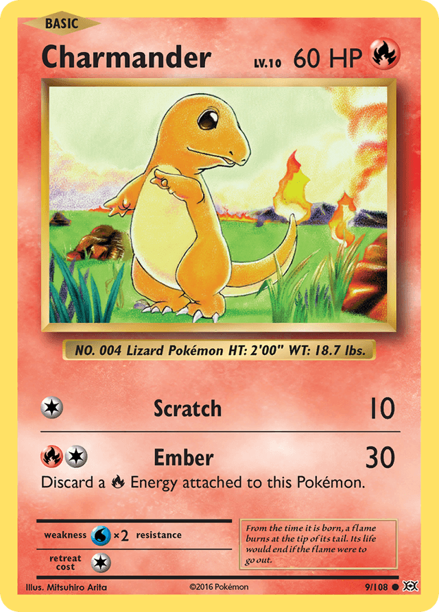 Carta Charmander 9/108 do set Evolutions — Pokémon TCG | Bynx