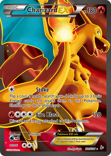 Carta Charizard-EX 100/106 do set Flashfire — Pokémon TCG | Bynx