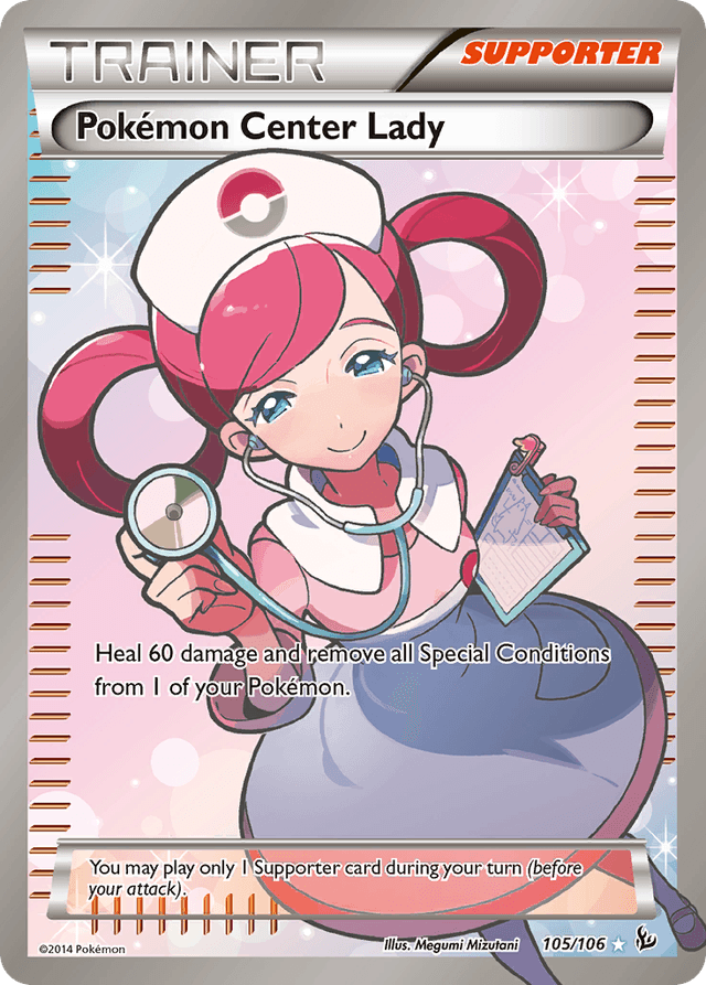 Carta Pokémon Center Lady 105/106 do set Flashfire — Pokémon TCG | Bynx