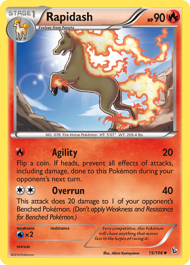 Carta Rapidash 15/106 do set Flashfire — Pokémon TCG | Bynx