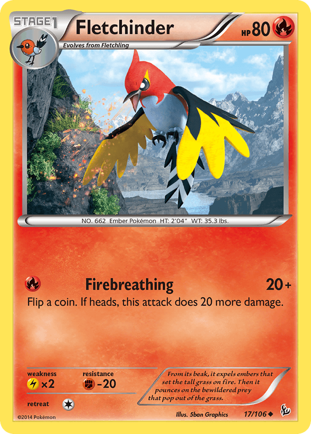 Carta Fletchinder 17/106 do set Flashfire — Pokémon TCG | Bynx