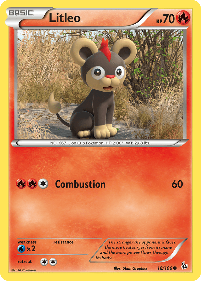 Carta Litleo 18/106 do set Flashfire — Pokémon TCG | Bynx