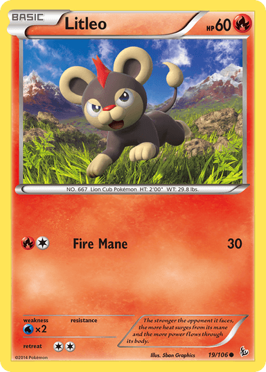 Carta Litleo 19/106 do set Flashfire — Pokémon TCG | Bynx