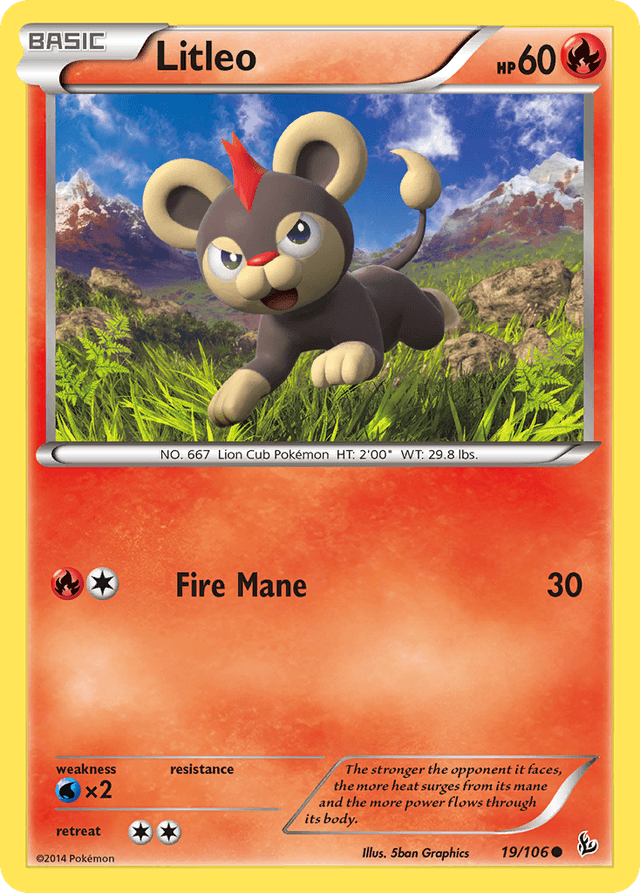 Carta Litleo 19/106 do set Flashfire — Pokémon TCG | Bynx