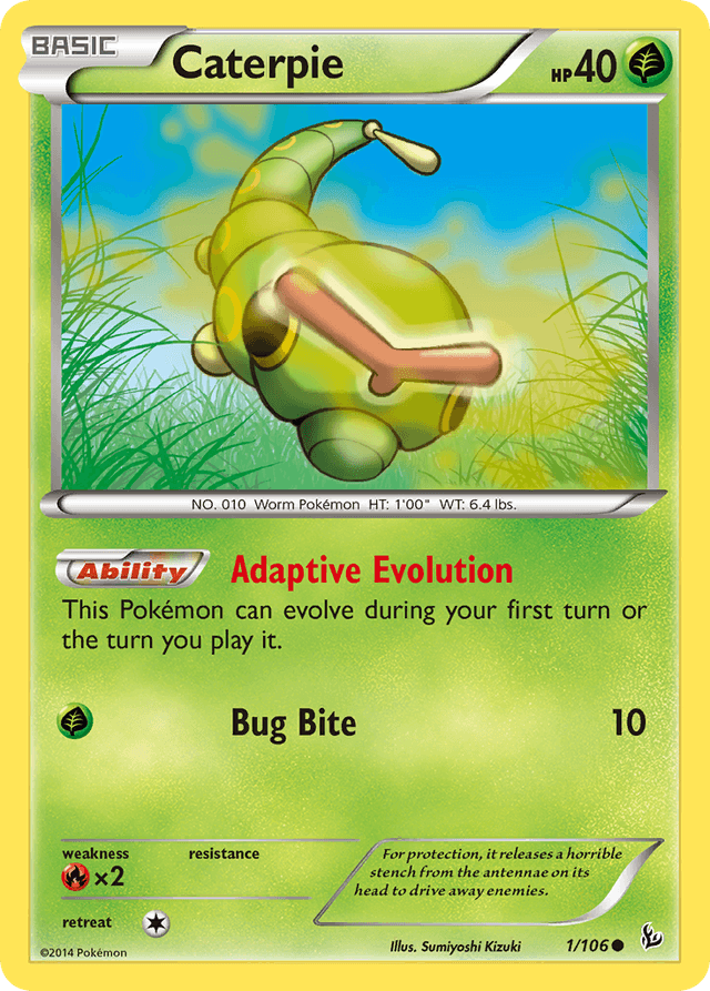Carta Caterpie 1/106 do set Flashfire — Pokémon TCG | Bynx