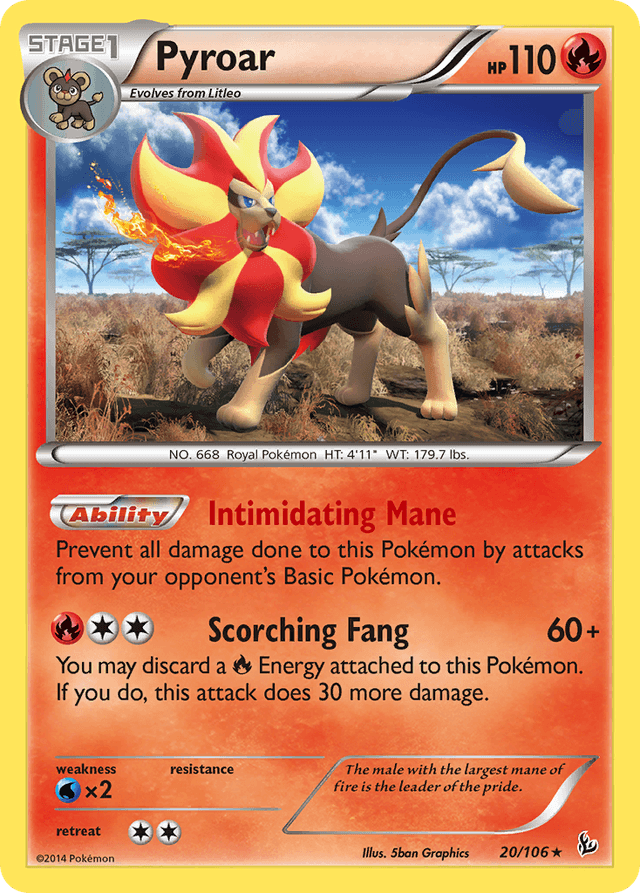Carta Pyroar 20/106 do set Flashfire — Pokémon TCG | Bynx