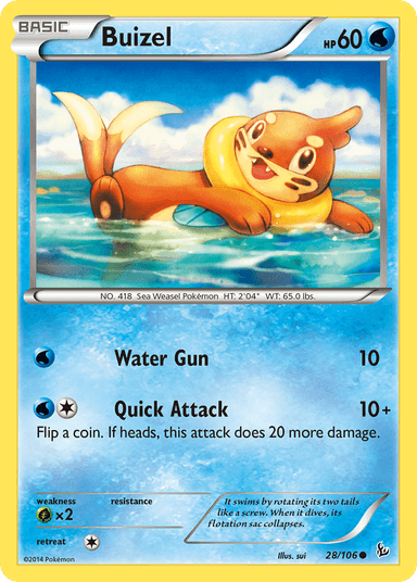 Carta Buizel 28/106 do set Flashfire — Pokémon TCG | Bynx