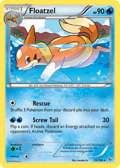 Carta Floatzel 29/106 do set Flashfire — Pokémon TCG | Bynx