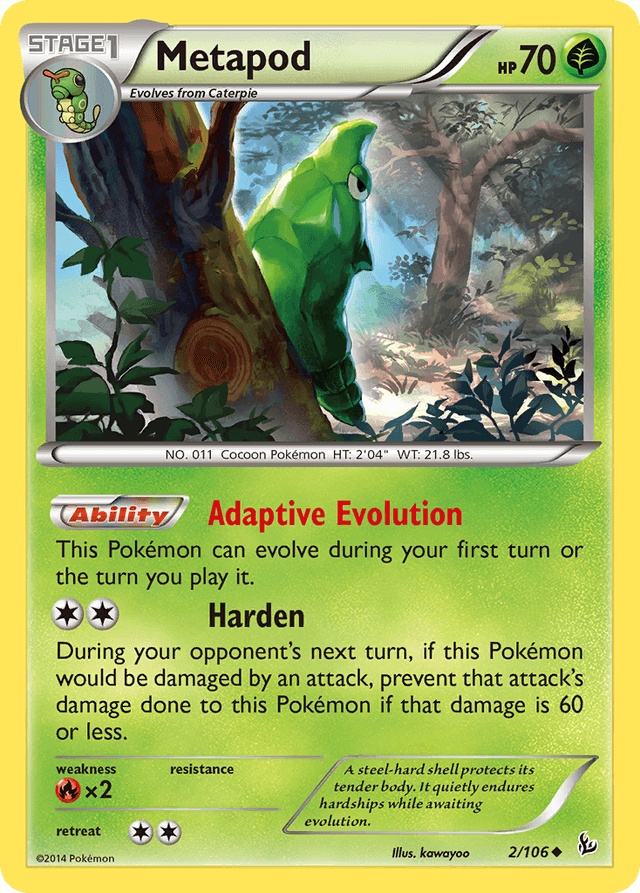 Carta Metapod 2/106 do set Flashfire — Pokémon TCG | Bynx