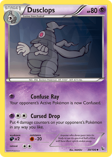 Carta Dusclops 39/106 do set Flashfire — Pokémon TCG | Bynx