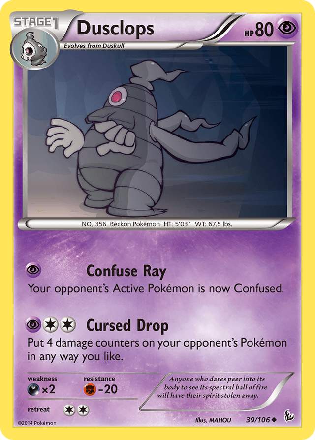 Carta Dusclops 39/106 do set Flashfire — Pokémon TCG | Bynx
