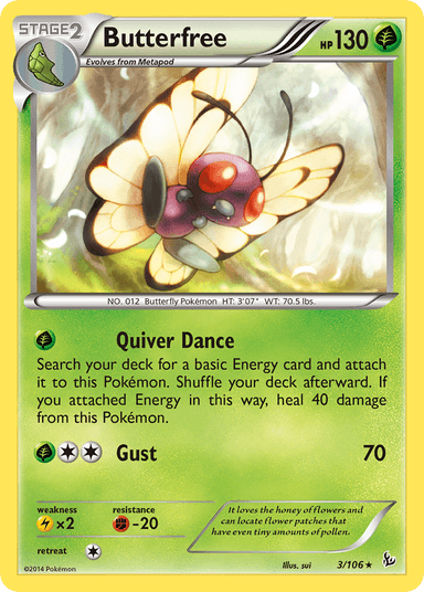 Carta Butterfree 3/106 do set Flashfire — Pokémon TCG | Bynx