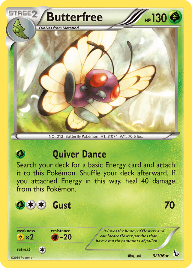 Carta Butterfree 3/106 do set Flashfire — Pokémon TCG | Bynx