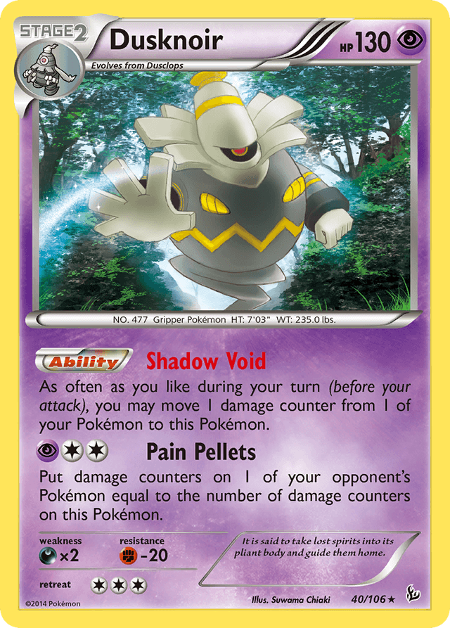 Carta Dusknoir 40/106 do set Flashfire — Pokémon TCG | Bynx