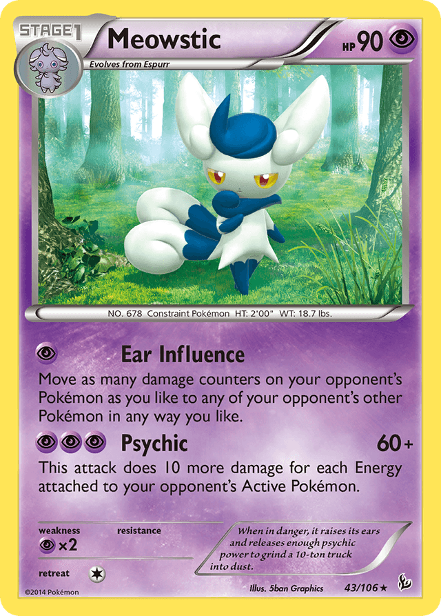 Carta Meowstic 43/106 do set Flashfire — Pokémon TCG | Bynx