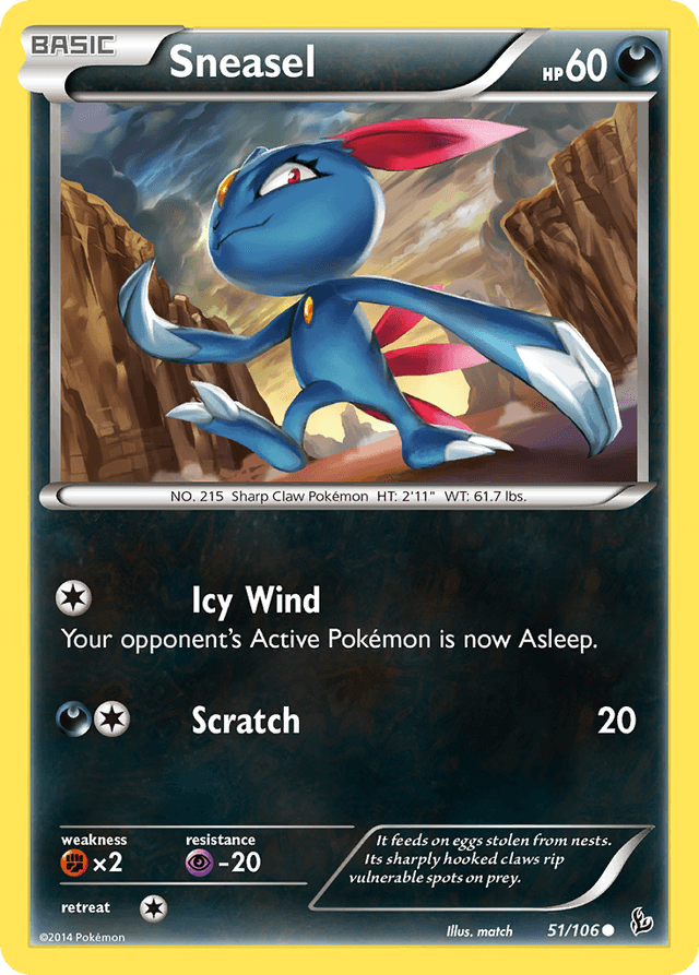 Carta Sneasel 51/106 do set Flashfire — Pokémon TCG | Bynx