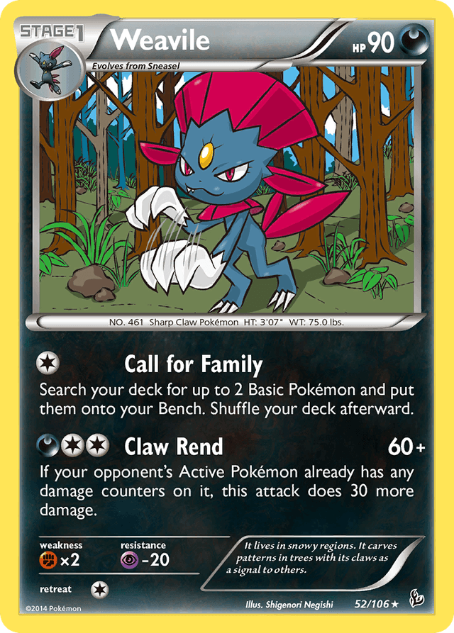 Carta Weavile 52/106 do set Flashfire — Pokémon TCG | Bynx