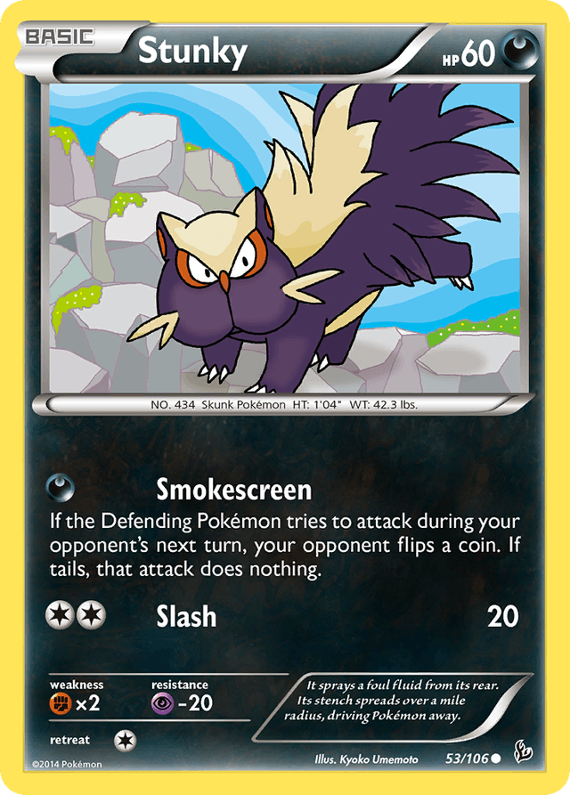 Carta Stunky 53/106 do set Flashfire — Pokémon TCG | Bynx