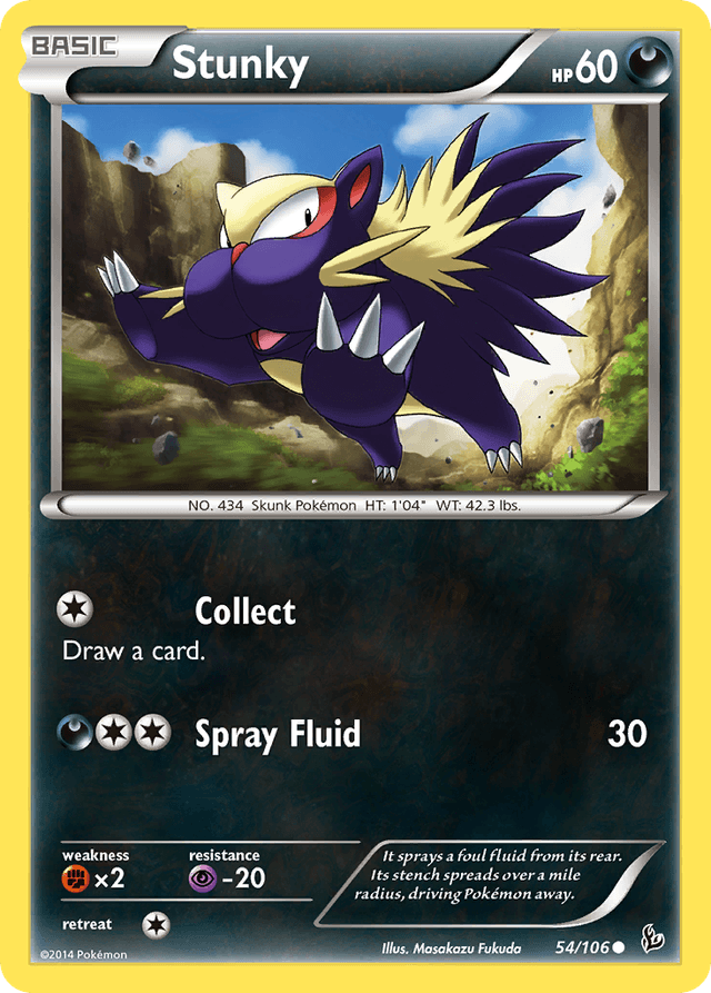 Carta Stunky 54/106 do set Flashfire — Pokémon TCG | Bynx