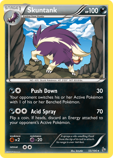 Carta Skuntank 55/106 do set Flashfire — Pokémon TCG | Bynx