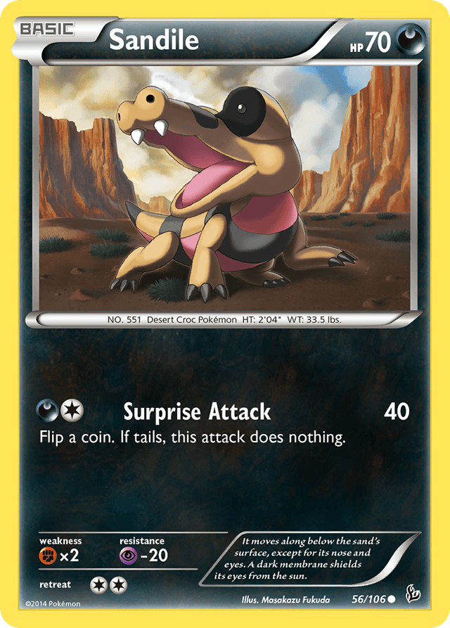 Carta Sandile 56/106 do set Flashfire — Pokémon TCG | Bynx