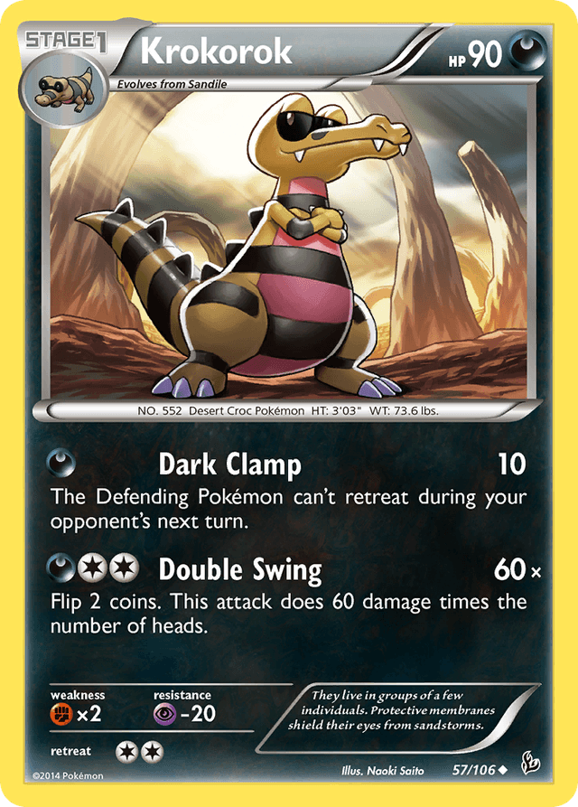 Carta Krokorok 57/106 do set Flashfire — Pokémon TCG | Bynx