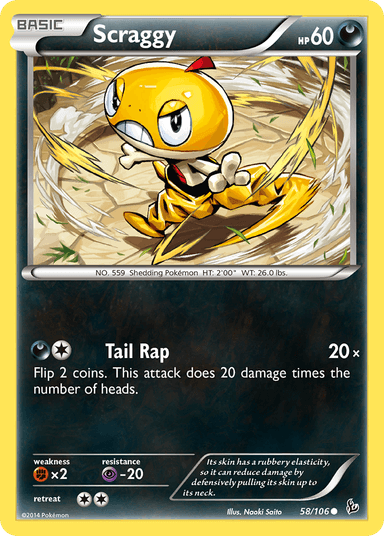 Carta Scraggy 58/106 do set Flashfire — Pokémon TCG | Bynx