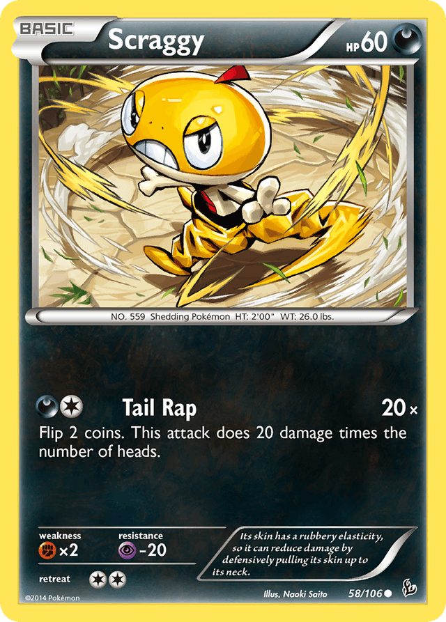 Carta Scraggy 58/106 do set Flashfire — Pokémon TCG | Bynx